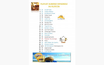 PLAYLIST AUBERGE ESPAGNOLE DE FIN DE SAISON